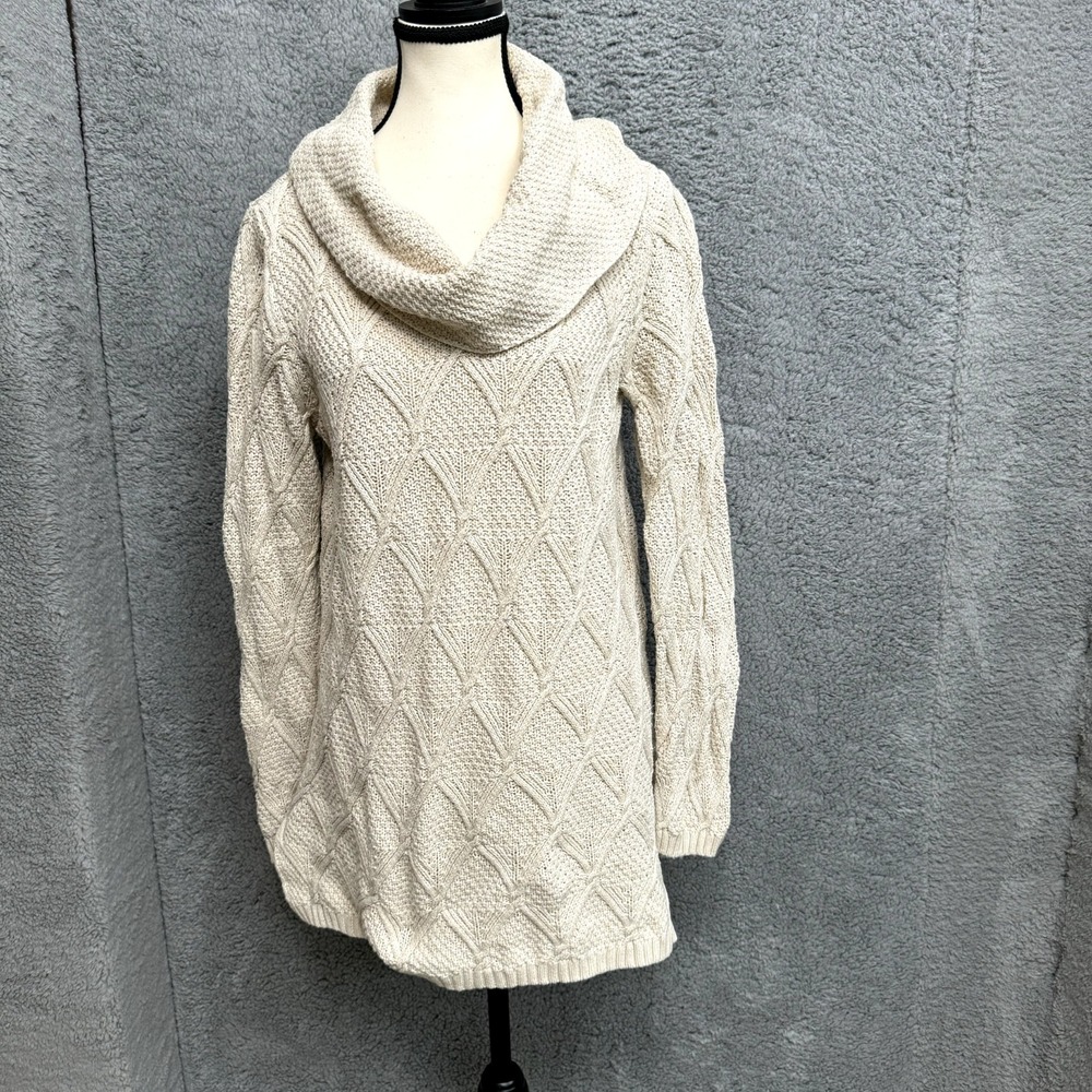 Jeanne Pierre Cowl Neck Sweater Women S Tan Knit Coastal Neutral Grandmacore